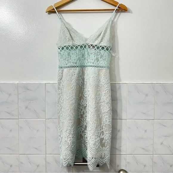 Victoria’s Secret XS Green Babydoll Y2K Coquette Mini Fairy Lace Mini Dress - Picture 2 of 13